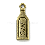 Tibetan Style Alloy Pendants, Lead Free & Cadmium Free, Bottle, Antique Bronze, 21x7x2.3mm, Hole: 1.6mm, about 1234pcs/1000g(TIBE-I026-6024AB)