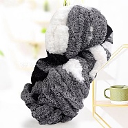 Segment Dyed Arm Knitting Yarn, Super Softee Thick Fluffy Jumbo Chenille Polyester Yarn, for Blanket Pillows Home Decoration Projects, Gray, 20mm, about 29.53 yards(27m)/skein(PW-WG10367-09)