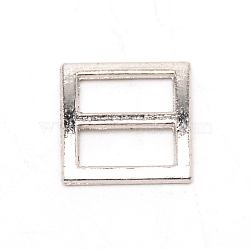 Alloy Slide Buckles, Square, Platinum, 10x10x1mm(FIND-WH0100-46B-P)