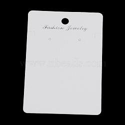 Cardboard Display Cards, Used For Necklaces and Earrings, Rectangle, Creamy White, 90x60x0.5mm, Hole: 6mm(CDIS-S025-02)