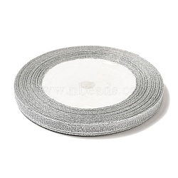 Glitter Metallic Ribbon, Sparkle Ribbon, DIY Material for Organza Bow, Double Sided, Silver Color, Size: about 1/4 inch(6mm) wide, 25yards/roll(22.86m/roll)(X-RS6mmY-S)