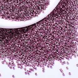 MIYUKI Delica Beads, Cylinder, Japanese Seed Beads, 11/0, (DB1840) Duracoat Galvanized Hot Pink, 1.3x1.6mm, Hole: 0.8mm, about 2000pcs/10g(X-SEED-J020-DB1840)