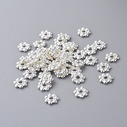 Tibetan Style Daisy Spacer Beads, Cadmium Free & Nickel Free & Lead Free, Flower, Silver, 6x1.3mm, Hole: 2mm, about 7690pcs/1000g(TIBEB-S039-048S-NR)