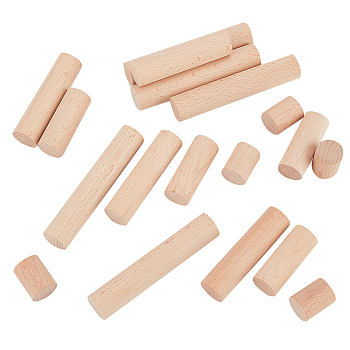 20Pcs 4 Style Round Wooden Sticks, Dowel Rods, for Children Toy, Building Model Material Supplies, Peru, 2.5~9.9x2cm, 5pcs/style