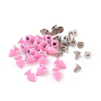 (Defective Closeout Sale: Fading)Aluminum Alloy Rivets Set, with Screw, for Purse Handbag Shoes Punk Rock Leather Craft Clothes Belt, Cone, Pearl Pink, Stud: 11.5x7.5mm, Hole: 2.2mm, Screw: 6.8x7mm, pin: 2.8mm