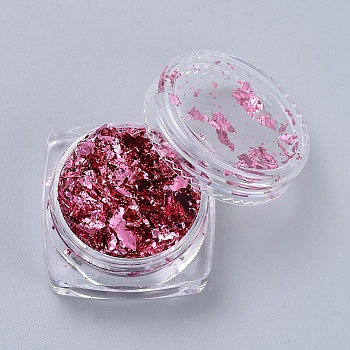 Foil Flakes, DIY Gilding Flakes, for Epoxy Jewelry Accessories Filler, Medium Violet Red, Box: 2.9x1.6cm
