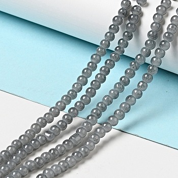 Imitation Jade Glass Beads Strands, Spray Painted, Round, Light Grey, 4mm, Hole: 1.1~1.3mm, about 200pcs/strand, 31.4 inch