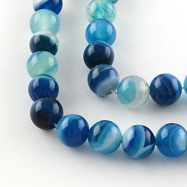 Dyed Natural Striped Agate/Banded Agate Round Bead Strands(X-G-R342-6mm-05)-2
