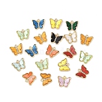 Alloy & Acrylic & Crystal Rhinestone Pendants, Golden, Butterfly, Mixed Color, 15x18x4mm, Hole: 1.8mm(FIND-G100-06G)