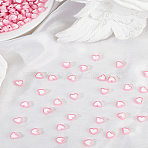 350pcs Heart Acrylic Beads, Bead in Bead, Pink, 7x8x4mm, Hole: 1.8mm(TACR-LP0001-01)