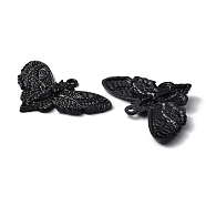 Alloy Pendants, Moth with Skull, Electrophoresis Black, 27x42.5x3mm, Hole: 2mm(FIND-WH0147-67EB)