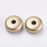 Plating Acrylic Bead Spacers, Matter Style, Flat Round, Golden Plated, 6x3mm, Hole: 1mm, about 6500pcs/500g(OACR-S016-18)