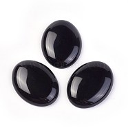 Natural Black Agate Cabochons, Oval, 40x30x6~8mm(G-F608-03C)