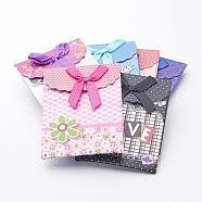 Small Paper Gift Shopping Bags, Rectangle with Bowknot, Mixed Color, 10.5x7.5cm(CARB-G001-M)