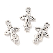 Tibetan Style Alloy Connector Charms, Angel Links, Antique Silver, 19.5x12.5x3mm, Hole: 1.8mm, about 943pcs/1000g(PALLOY-R143-20AS)