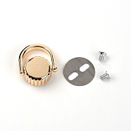 Zinc Alloy Bag Lifting Ring, with Iron Screws & Shim, Light Gold, 0.5~2.5x0.5~2x0.04~0.9cm, Hole: 2.5mm and 6x3mm, 4pcs/set(FIND-TAC0003-08A)