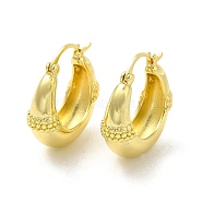 Brass Double Horn Hoop Earrings for Women, Light Gold, 22x21.5x7.5mm, Pin: 0.6~1x0.5mm(EJEW-E273-05LG)