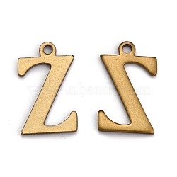 304 Stainless Steel Alphabet Charms, Antique Bronze, Letter.Z, 12x7.5x1mm, Hole: 1mm(STAS-H122-Z-AB)