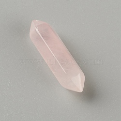 Faceted No Hole Natural Rose Quartz Double Terminated Points, For Wire Wrapped Pendants Making, 31x8x8.5mm(G-WH0016-02)