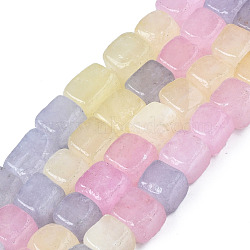Natural Quartz Beads Strands, Dyed, Cube, Mixed Color, 6.5~10.5x6.5~8x6~8mm, Hole: 1mm, about 50~51pcs/Strand, 14.88 inch~15.04 inch(37.8cm~38.2cm)(X-G-S359-365A)