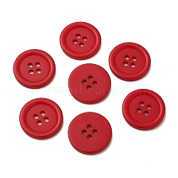 Resin Buttons, Dyed, Flat Round, Red, 20x3mm, Hole: 2mm, 195pcs/bag(RESI-D030-20mm-03)