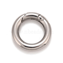 304 Stainless Steel Spring Gate Rings, for Keychain, Stainless Steel Color, 9 Gauge, 3x16x3mm(STAS-M296-01P-B)