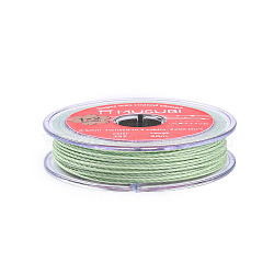 2-Ply Round Waxed Cotton Thread Cords, Import From Japan, Light Green, 0.5mm, about 21.87 Yards(20m)/Roll(YC-T004-01A-23)