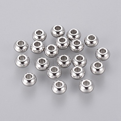 Rondelle 304 Stainless Steel Beads, Stainless Steel Color, 5x3mm, Hole: 2mm(X-STAS-S028-15)
