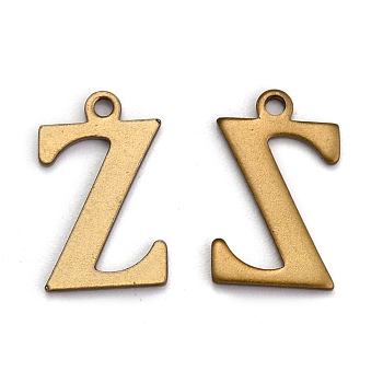 304 Stainless Steel Alphabet Charms, Antique Bronze, Letter.Z, 12x7.5x1mm, Hole: 1mm