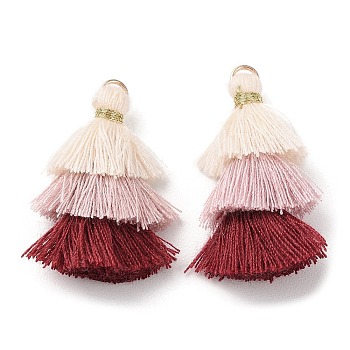 Polycotton Tassel Pendant Decorations, with Iron Loops, Old Lace, 34~45x4~5mm, Hole: 3mm