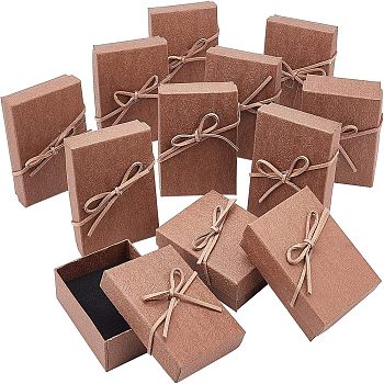 Nbeads Cardboard Jewelry Box, Rectangle, BurlyWood, 9x7x2.8mm