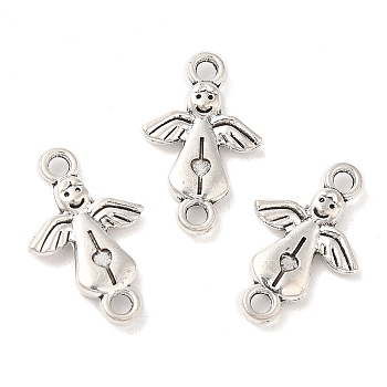 Tibetan Style Alloy Connector Charms, Angel Links, Antique Silver, 19.5x12.5x3mm, Hole: 1.8mm, about 943pcs/1000g
