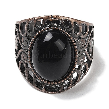 ovale verstellbare Ringe aus natürlichem Edelstein(RJEW-K271-06R)-4