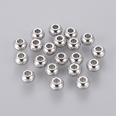 Stainless Steel Color Flat Round Stainless Steel Beads