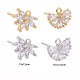 4 Pairs 2 Style Brass Micro Pave Clear Cubic Zirconia Stud Earring Findings(KK-ZZ0001-07)-2