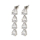 Rack Plating Platinum Tone Brass Cubic Zirconia Studs Earrings for Women(EJEW-H310-01P-05)-1