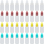 48Pcs 4 Colors Clear Glass Wishing Bottle Pendants, with Plastic Seal Plug, Mixed Color, 34.5x12mm, Hole: 2mm, 12pcs/color(GLAA-SC0002-56)
