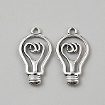 Tibetan Style Alloy Pendants, Bulb Charms, Antique Silver, 31x17x3.5mm, Hole: 2.3mm(FIND-Z087-01AS)