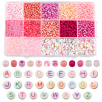 DIY Jewelry Making Bead Sets, including Handmade Polymer Clay Beads, Initial Acrylic & Plastic Beads, Mixed Color, 3~7x2~3.5mm, 3763pcs/box(DIY-PH0010-63)