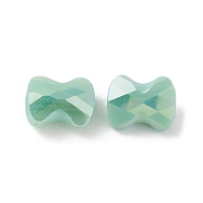 Electroplate Glass Beads, AB Color, Faceted Pillow, Medium Aquamarine, 8x6.5x4mm, Hole: 1.2mm(GLAA-D016-16B)
