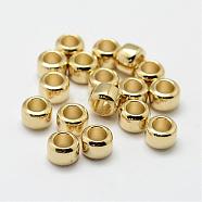 Brass Beads, Column, Nickel Free, Raw(Unplated), 8x6mm, Hole: 5mm(KK-P095-04-D)
