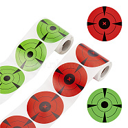 2 Rolls 2 Colors Paper Fluorescent Self Adhesive Target Sticker Rolls, Shooting Target Dot Decals, Mixed Color, 75mm, 125pcs/roll, 1 roll/color(DIY-FG0005-30)