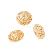 925 Sterling Silver Beads, Saucer Beads, Rondelle, Hollow, Real 18K Gold Plated, 7.5x4.5mm, Hole: 1.2mm(STER-P060-31G)