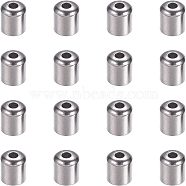 Stainless Steel Cord Ends, End Caps, Column, Stainless Steel Color, 6.5~7x4~6mm, Hole: 1mm, Inner Diameter: 3~4mm, 60pcs/box(STAS-UN0009-50P)