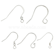 10 Pairs 5 Style 925 Sterling Silver French Hooks with Coil and Ball, Ball End Ear Wire, Silver, 15~19x9~22mm, Hole: 1.5~2mm, Pin: 0.5~0.8mm, 2 Pairs/style(STER-BBC0006-07)