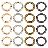 24Pcs 4 Colors Alloy Spring Gate Rings, Ring, Mixed Color, 24.5x4.5mm, 6pcs/color(FIND-HS0001-26C)