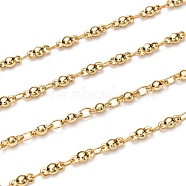 Brass Link Chains, with Spool, Long-lasting Plated, Soldered, Oval & Round, Golden, Round: 6x2.5x2mm, Oval: 3.5x2.5x0.3mm, about 32.8 Feet(10m)/roll(CHC-I036-47G)