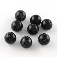 Round Imitation Gemstone Acrylic Beads, Black, 20mm, Hole: 3mm, about 110pcs/500g(OACR-R029-20mm-01)
