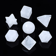 Natural Quartz Crystal Beads, No Hole/Undrilled, Chakra Style, for Wire Wrapped Pendant Making, 3D Shape, Round & Cube & Triangle & Merkaba Star & Bicone & Octagon & Polygon, 13.5~21x13.5~22x13.5~20mm(G-Q999-001)