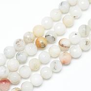 Natural Agate Bead Strands, Faceted, Round, 8~9mm, Hole: 1mm, about 45~47pcs/strand, 14.4~15.2 inch(G-R346-8mm-26)